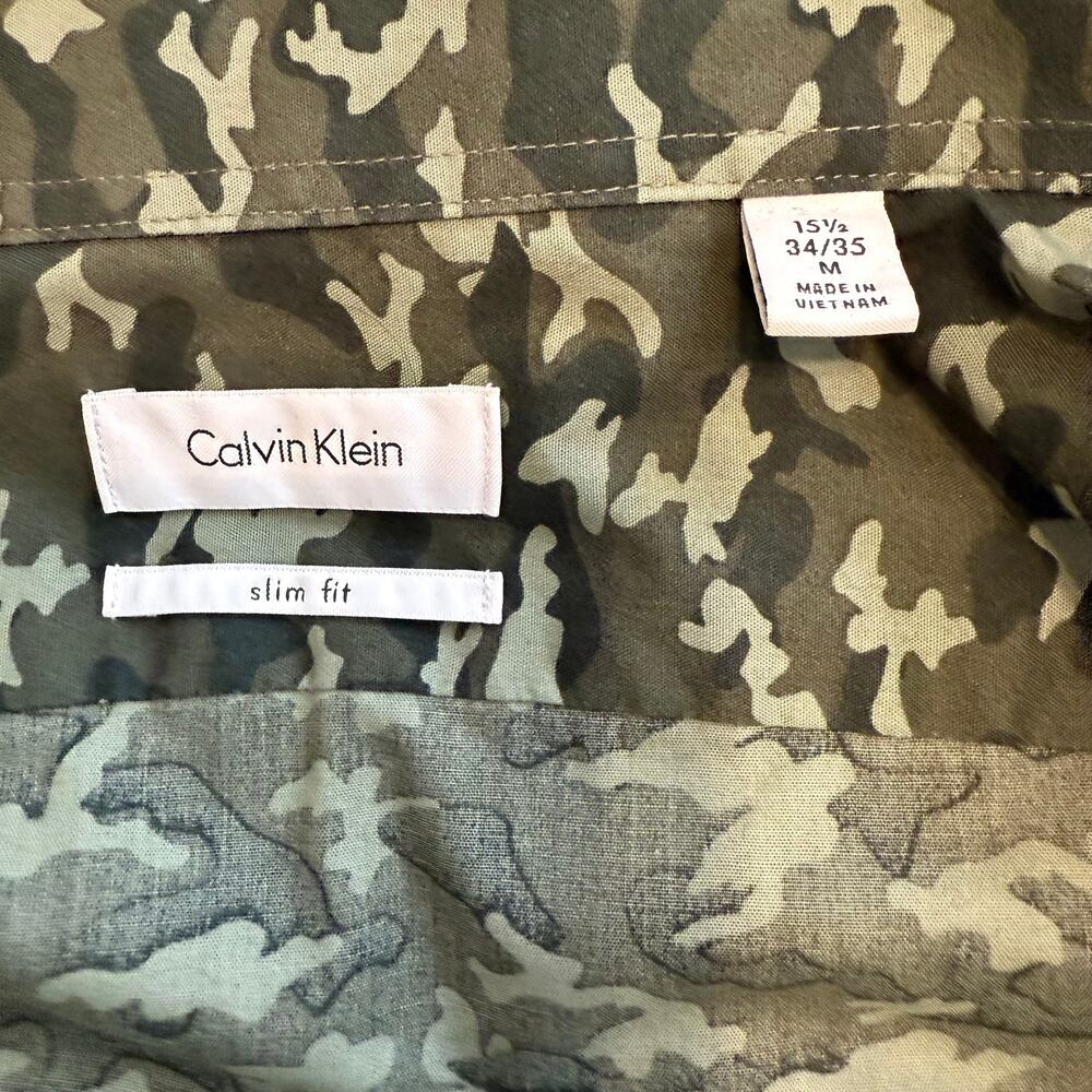 Men's Calvin Klein Slim Fit‎ Camouflage Button Down Shirt Size Medium - Picture 3 of 8